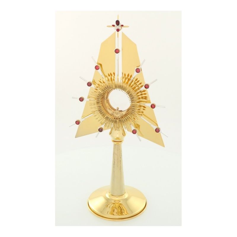 Monstrancja pozłacana, elementy srebrzone - 55 cm (S17) - MONSTRANCJE - Monstrancja pozłacana, elementy srebrzone - 55 cm (S17)