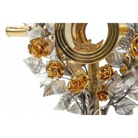Monstrancja złocona w kształcie krzewu róży - 70 cm (S038) - MONSTRANCJE - zdjęcie 3 - Monstrancja złocona w kształcie krzewu róży - 70 cm (S038)