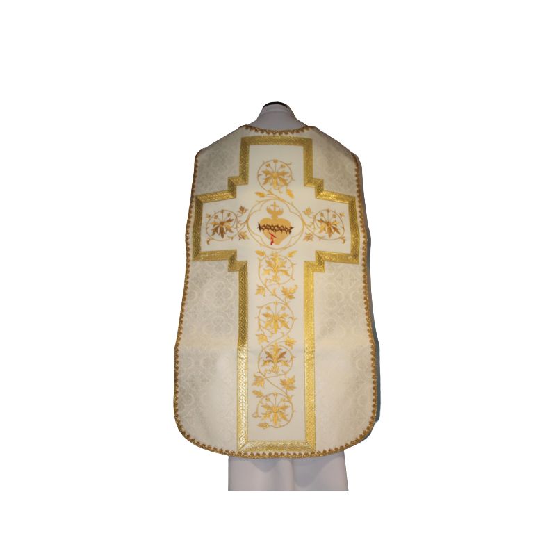 Ornat rzymski ecru Serce Pana Jezusa (51) - Ornaty rzymskie - Ornat rzymski ecru Serce Pana Jezusa (51)
