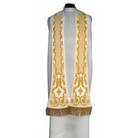 Ornat rzymski biały haftowany motyw eucharystyczny, aksamit (73) - Ornaty rzymskie - zdjęcie 3 - Ornat rzymski biały haftowany motyw eucharystyczny, aksamit (73)