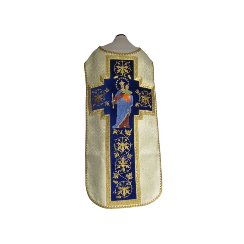 Ornat rzymski haftowany Matka Boża Wspomożenie Wiernych - Ornaty Maryjne - Ornat rzymski haftowany Matka Boża Wspomożenie Wiernych