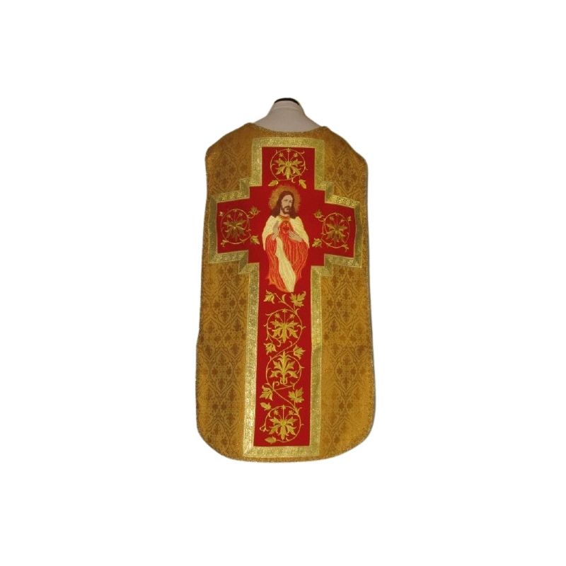 Ornat rzymski czerwony Serce Pana Jezusa (61) - Ornaty z Jezusem - Ornat rzymski czerwony Serce Pana Jezusa (61)