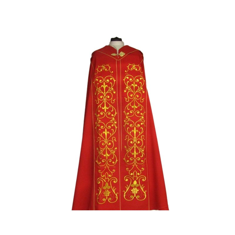 Kapa haftowana czerwona - ornament (4) - KAPY LITURGICZNE - Kapa haftowana czerwona - ornament (4)