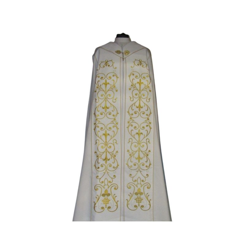 Kapa haftowana biała - ornament (4) - KAPY LITURGICZNE - Kapa haftowana biała - ornament (4)
