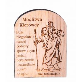 Święty Krzysztof - Plakietka samochodowa, drewniana (5) - ŚWIĘTY KRZYSZTOF - zdjęcie 2 - Święty Krzysztof - Plakietka samochodowa, drewniana (5)