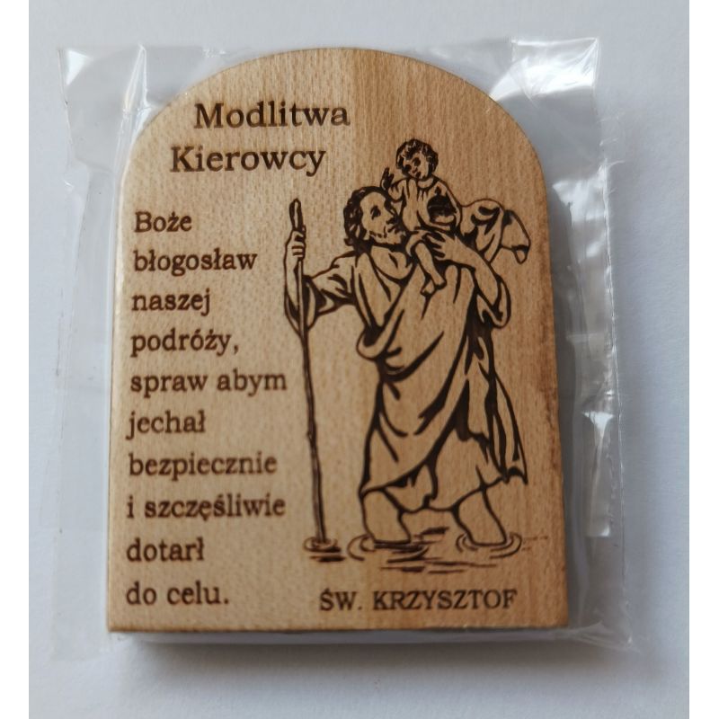 Święty Krzysztof - Plakietka samochodowa, drewniana (5) - ŚWIĘTY KRZYSZTOF - Święty Krzysztof - Plakietka samochodowa, drewniana (5)