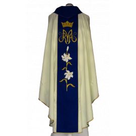Ornat ecru haftowany - MB Wspomożycielka Wiernych - Ornaty Maryjne - zdjęcie 2 - Ornat ecru haftowany - MB Wspomożycielka Wiernych