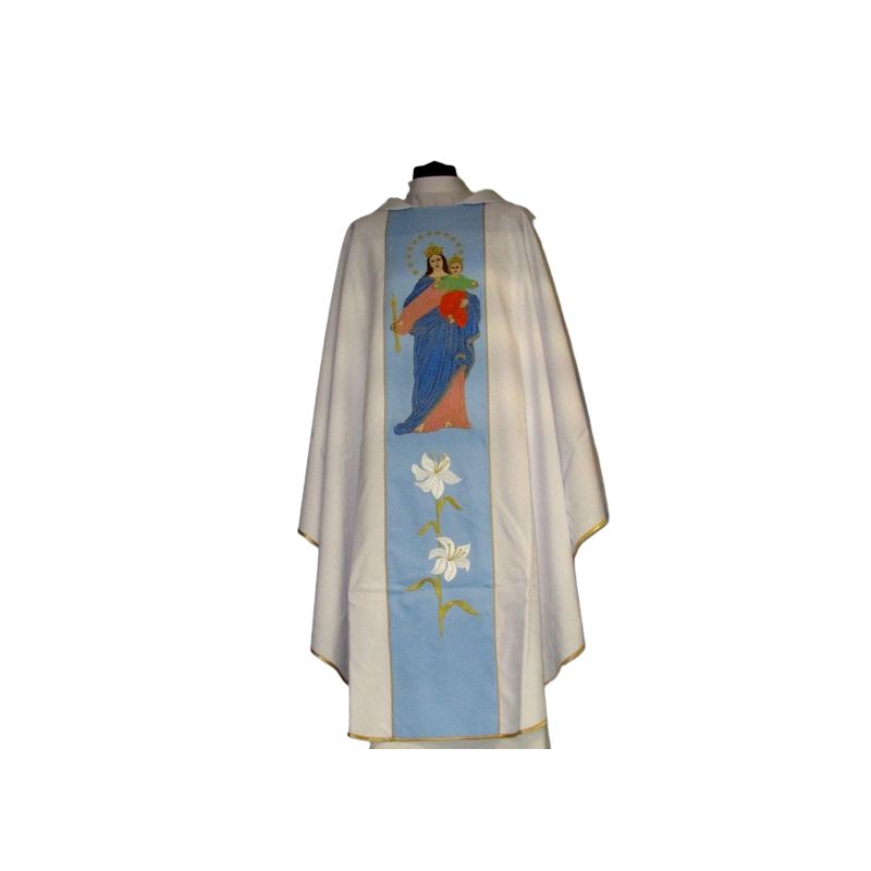 Ornat biały haftowany - MB Wspomożycielka Wiernych - Ornaty Maryjne - Ornat biały haftowany - MB Wspomożycielka Wiernych