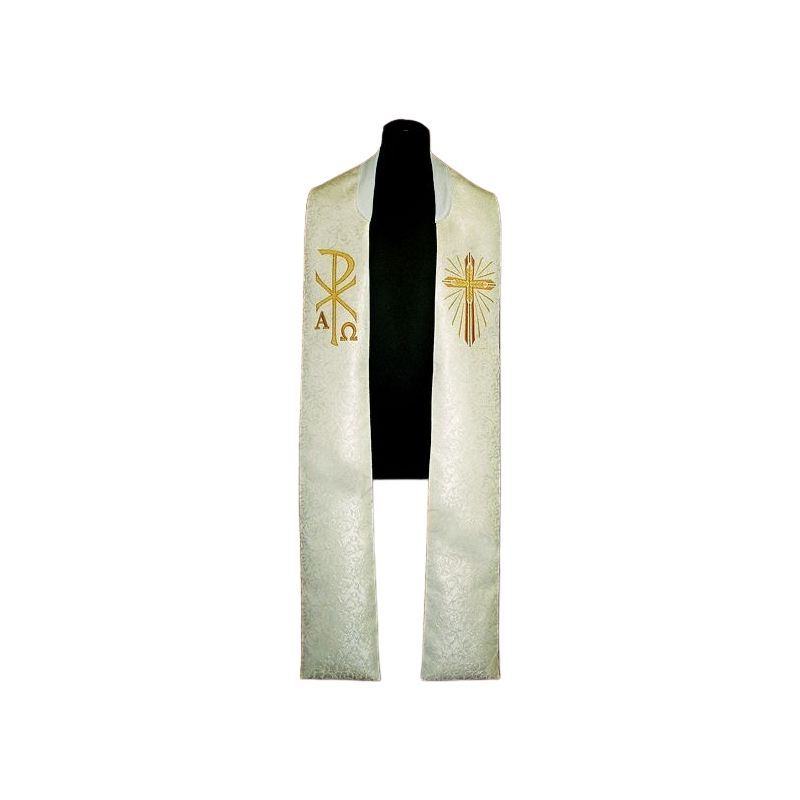 Stuła haftowana - adamaszek - EUCHARYSTYCZNE - Stuła haftowana - adamaszek