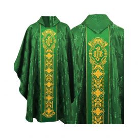 Ornat gotycki, materiał żakard, zielony (62) - Ornaty zielone