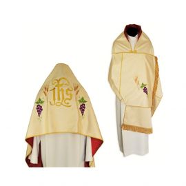 Welon liturgiczny haftowany, złoty brokat (43) - WELONY