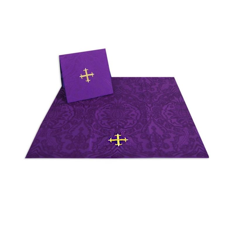 Bursa i welon na kielich - tkanina żakard, kolory liturgiczne (3) - BURSY, ZESTAWY DO CHORYCH - Bursa i welon na kielich - tkanina żakard, kolory liturgiczne (3)