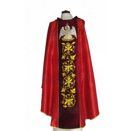 Ornat haftowany czerwony, adamaszek - ornament (2) - Ornaty czerwone