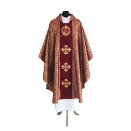Ornat gotycki haftowane serce, pas aksamit - SZATY LITURGICZNE - zdjęcie 3 - Ornat gotycki haftowane serce, pas aksamit