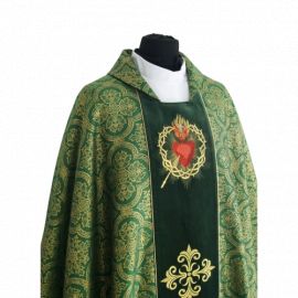 Ornat gotycki haftowane serce, pas aksamit - SZATY LITURGICZNE - zdjęcie 2 - Ornat gotycki haftowane serce, pas aksamit