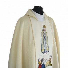 Ornat haftowany Matka Boża Fatimska (4) - Ornaty Maryjne - zdjęcie 2 - Ornat haftowany Matka Boża Fatimska (4)