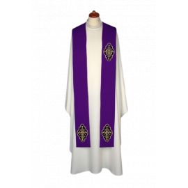 Stuła haftowana - aplikacje aksamitne (4) - EUCHARYSTYCZNE