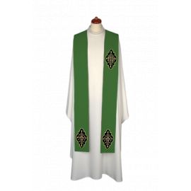 Stuła haftowana - aplikacje aksamitne (4) - EUCHARYSTYCZNE - zdjęcie 2 - Stuła haftowana - aplikacje aksamitne (4)