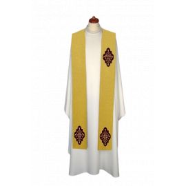 Stuła haftowana - aplikacje aksamitne (4) - EUCHARYSTYCZNE - zdjęcie 3 - Stuła haftowana - aplikacje aksamitne (4)