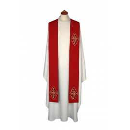 Stuła haftowana - aplikacje aksamitne (4) - EUCHARYSTYCZNE - zdjęcie 4 - Stuła haftowana - aplikacje aksamitne (4)