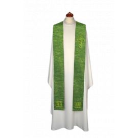 Stuła haftowana, zdobiona kamieniami - kolory liturgiczne (6) - EUCHARYSTYCZNE