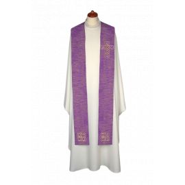 Stuła haftowana, zdobiona kamieniami - kolory liturgiczne (6) - EUCHARYSTYCZNE - zdjęcie 2 - Stuła haftowana, zdobiona kamieniami - kolory liturgiczne (6)