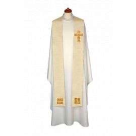 Stuła haftowana, zdobiona kamieniami - kolory liturgiczne (6) - EUCHARYSTYCZNE - zdjęcie 3 - Stuła haftowana, zdobiona kamieniami - kolory liturgiczne (6)