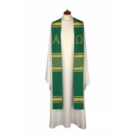 Stuła haftowana Alfa i Omega - kolory liturgiczne (8) - EUCHARYSTYCZNE - zdjęcie 4 - Stuła haftowana Alfa i Omega - kolory liturgiczne (8)