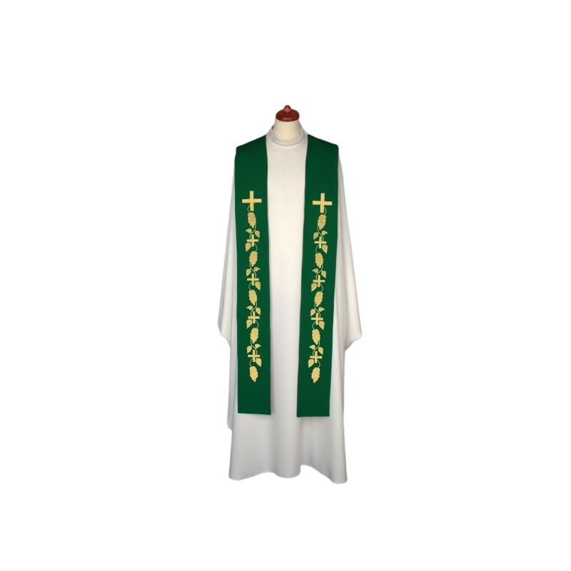 Stuła haftowana - kolory liturgiczne, bogaty haft (10) - EUCHARYSTYCZNE - Stuła haftowana - kolory liturgiczne, bogaty haft (10)