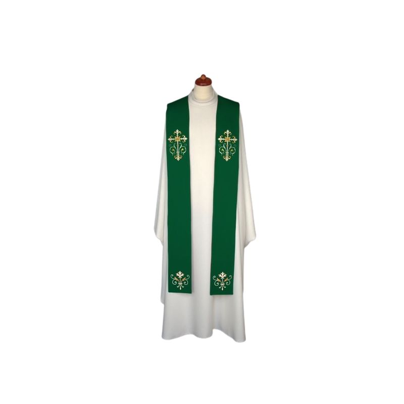 Stuła haftowana - kolory liturgiczne, bogaty haft (11) - EUCHARYSTYCZNE - Stuła haftowana - kolory liturgiczne, bogaty haft (11)