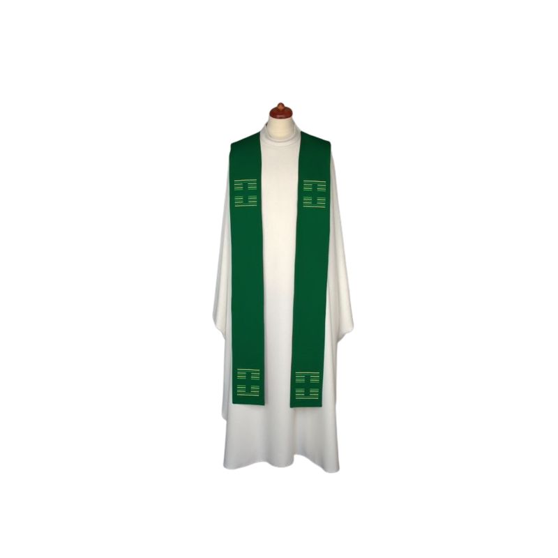 Stuła haftowana - kolory liturgiczne, Krzyże haft (13) - EUCHARYSTYCZNE - Stuła haftowana - kolory liturgiczne, Krzyże haft (13)