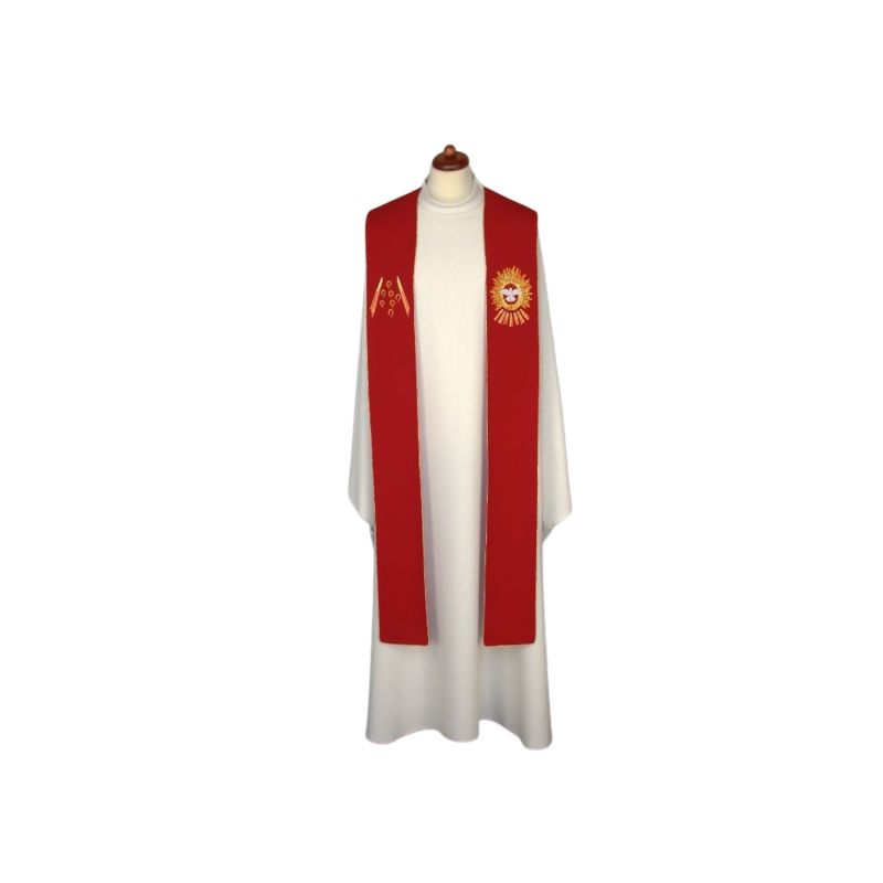 Stuła haftowana - Symbole Ducha Świętego (20) - EUCHARYSTYCZNE - Stuła haftowana - Symbole Ducha Świętego (20)