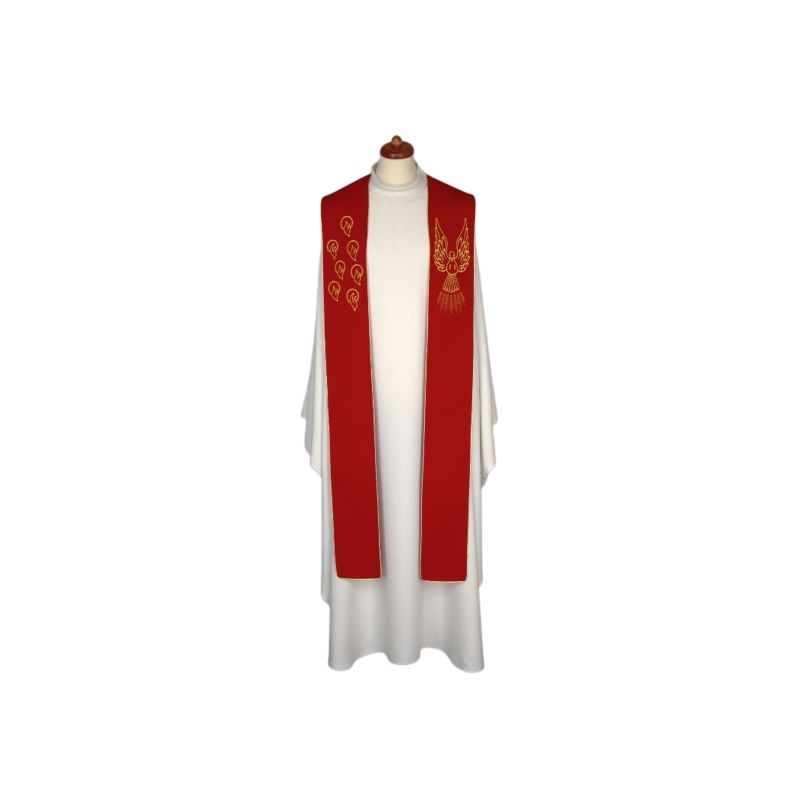 Stuła haftowana - Symbole Ducha Świętego (21) - EUCHARYSTYCZNE - Stuła haftowana - Symbole Ducha Świętego (21)