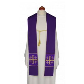 Stuła dwustronna fioletowo/zielona z ozdobnym sznurkiem (22) - EUCHARYSTYCZNE - zdjęcie 2 - Stuła dwustronna fioletowo/zielona z ozdobnym sznurkiem (22)