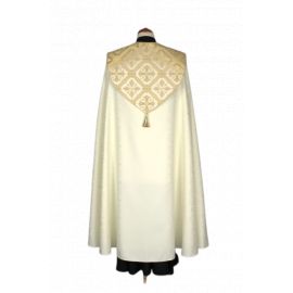 Kapa ecru haftowana adamaszek (58) - KAPY LITURGICZNE - zdjęcie 2 - Kapa ecru haftowana adamaszek (58)