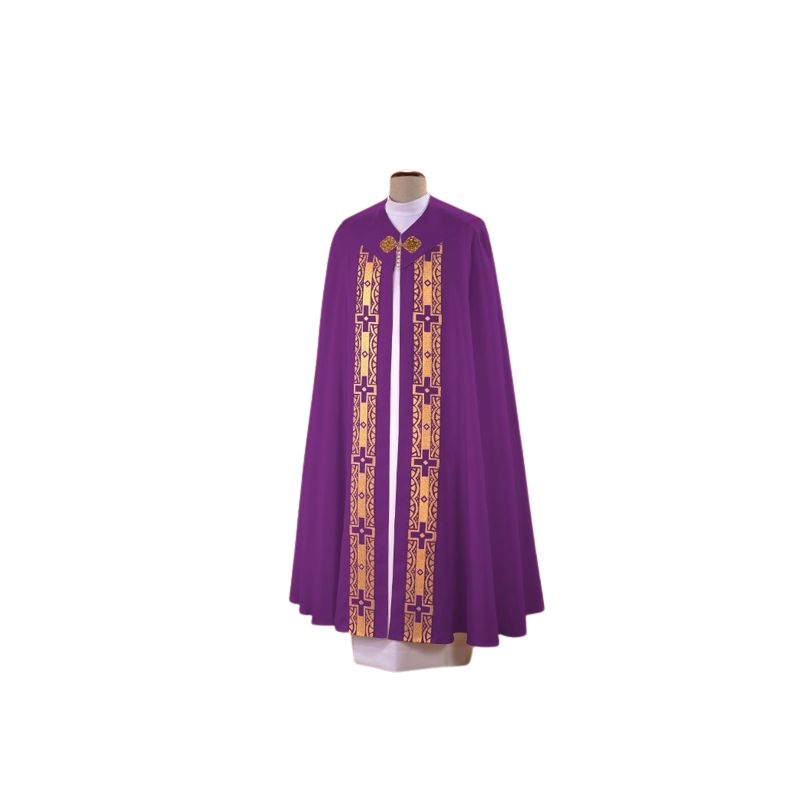 Kapa fioletowa z ozdobnymi pasami (64) - KAPY LITURGICZNE - Kapa fioletowa z ozdobnymi pasami (64)