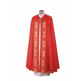 Kapa czerwona z ozdobnymi pasami (65) - KAPY LITURGICZNE