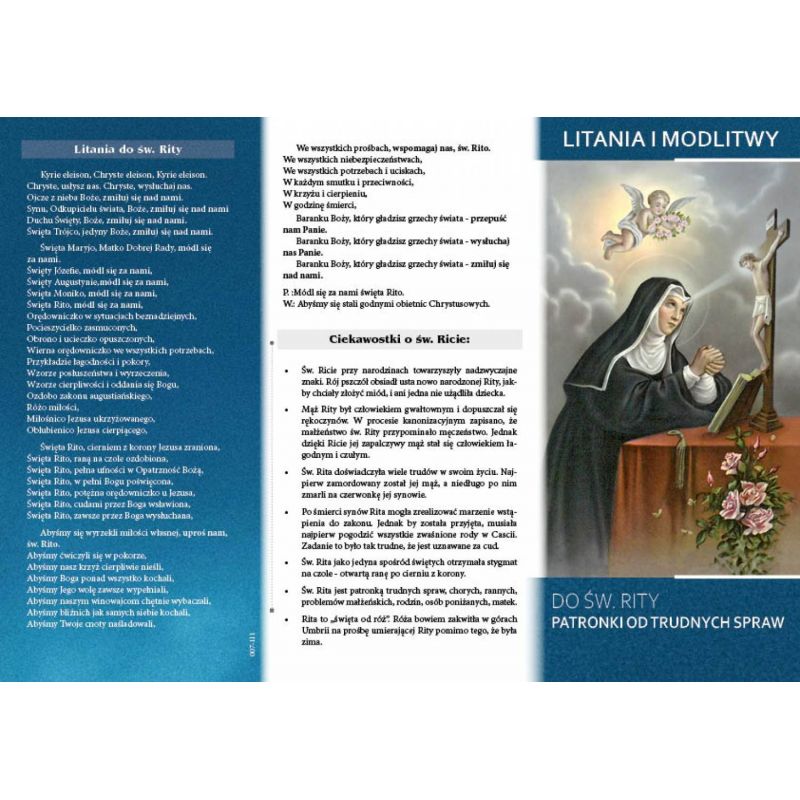 Litania i Modlitwy do Św. Rity - Folder religijny - Litania i Modlitwy do Św. Rity