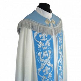 Kapa maryjna - pasy tkane, kaptur haft (77) - KAPY LITURGICZNE - zdjęcie 2 - Kapa maryjna - pasy tkane, kaptur haft (77)