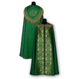 Kapa zielona plus złote pasy - KAPY LITURGICZNE