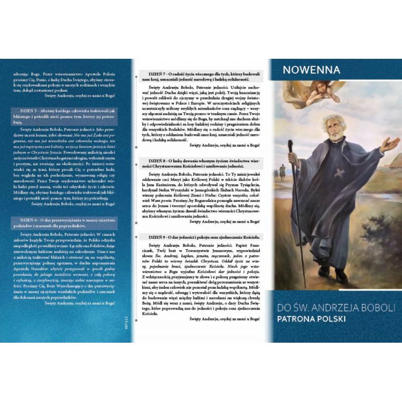 Folder nowenna i litania do Św. Andrzeja Boboli - Folder religijny - Folder nowenna i litania do Św. Andrzeja Boboli