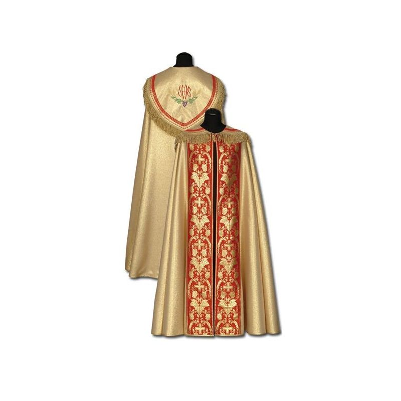 Kapa złota z czerwonymi dodatkami - KAPY LITURGICZNE - Kapa złota z czerwonymi dodatkami