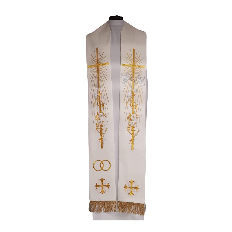 Stuła ślubna, bogato haftowana (5) - EUCHARYSTYCZNE - Stuła ślubna, bogato haftowana (5)