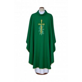 Ornat zielony haftowany - krzyż, winogrona (17) - Ornaty zielone