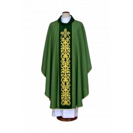 Ornat zielony haftowany - krzyż, ornament (19) - Ornaty zielone
