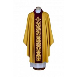 Ornat złoty haftowany - krzyż, ornament (19) - Ornaty złote/srebrne