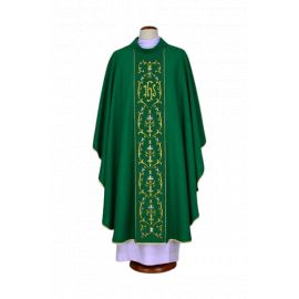 Ornat zielony haftowany - IHS (20) - Ornaty zielone
