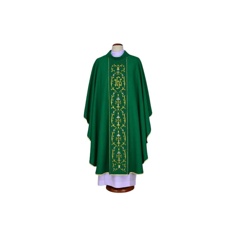 Ornat zielony haftowany - IHS (20) - Ornaty zielone - Ornat zielony haftowany - IHS (20)