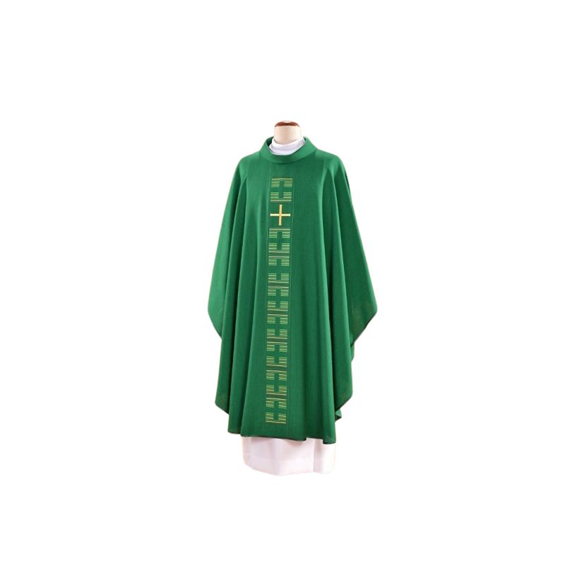 Ornat zielony haftowany - Krzyż (24) - Ornaty zielone - Ornat zielony haftowany - Krzyż (24)