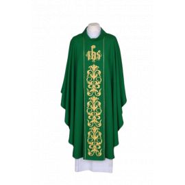 Ornat zielony haftowany - IHS (26) - Ornaty zielone